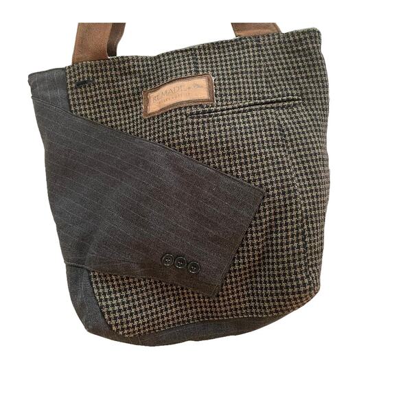 Remade Unique Brown Suit Bag/Tote‎ by Kelly Rozelle - Picture 3 of 7